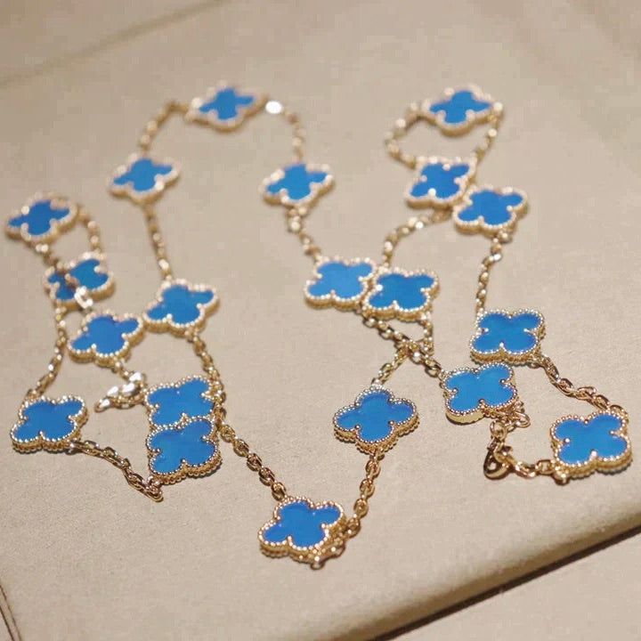 [Lumi Jewels]CLOVER 20 MOTIFS BLUE AGATE GOLD