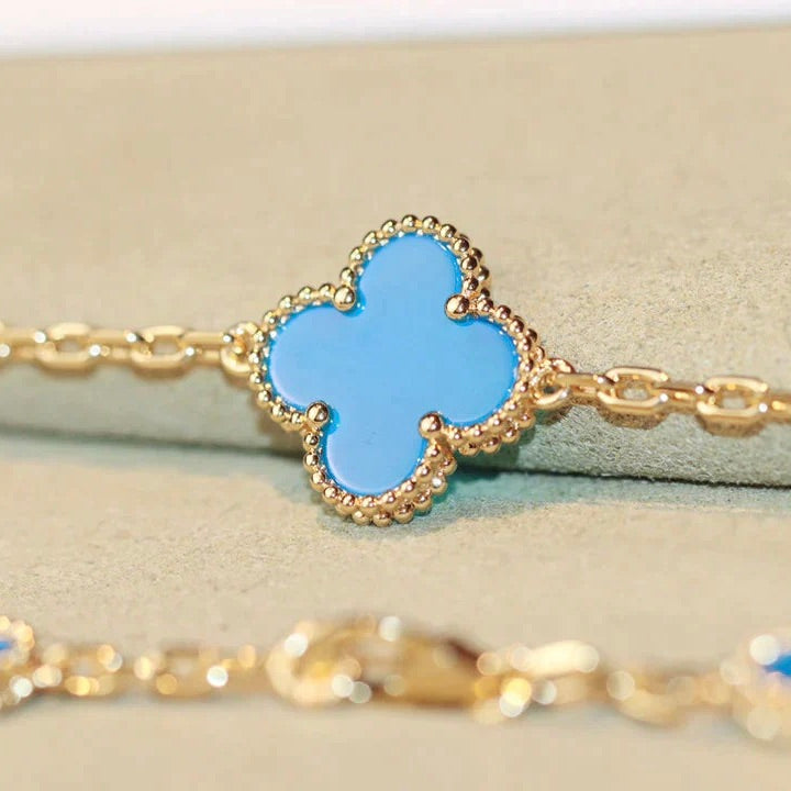 [Lumi Jewels]CLOVER 20 MOTIFS BLUE AGATE GOLD
