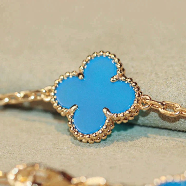 [Lumi Jewels]CLOVER 20 MOTIFS BLUE AGATE GOLD