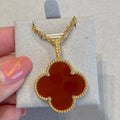 [Lumi Jewels]CLOVER 25MM NECKLACE GOLD CARNELIAN