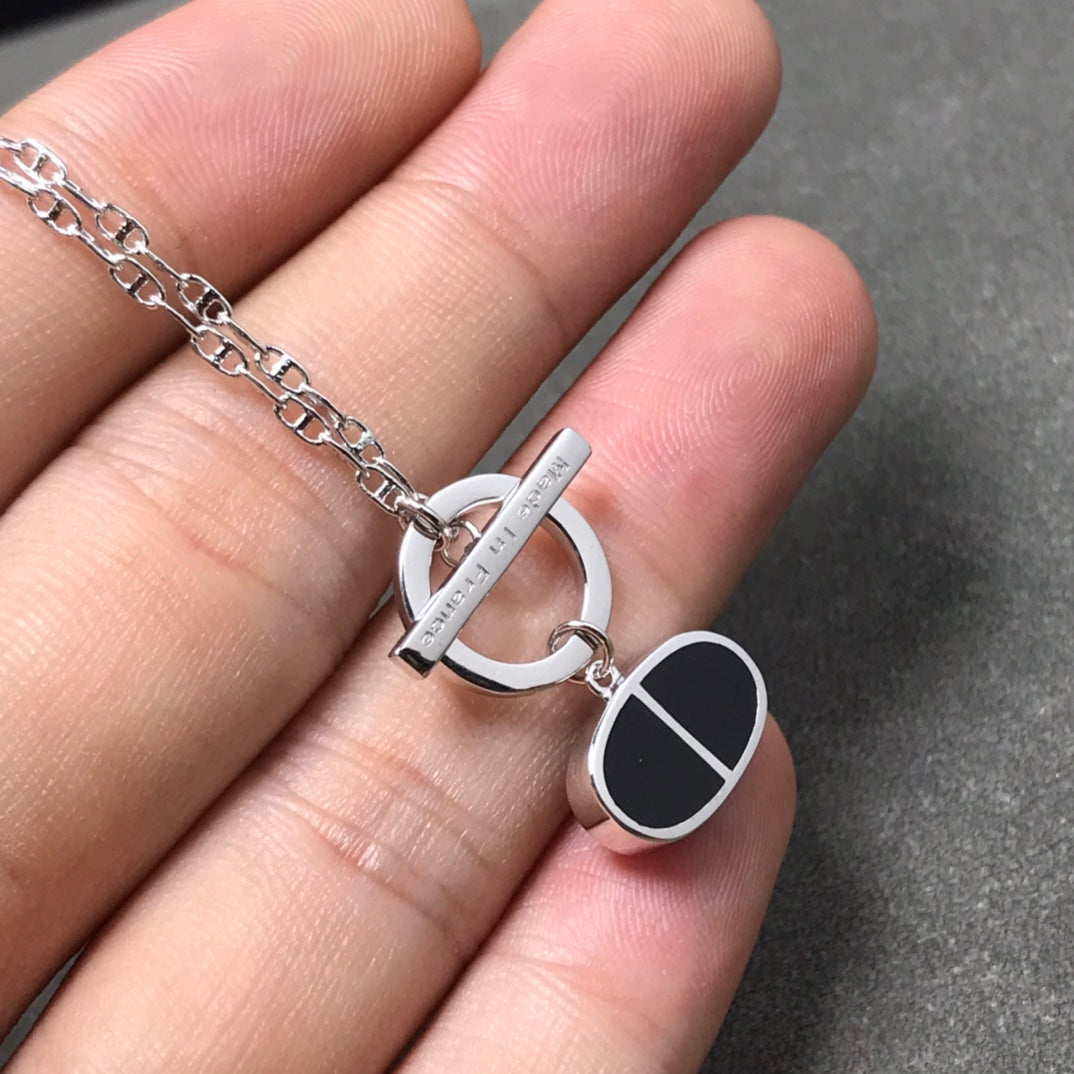 [Lumi Jewels]CHAINE VERSO BLACK CERAMIC  NECKLACE