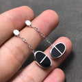 [Lumi Jewels]CHAINE VERSO BLACK CERAMIC SILVER EARRINGS