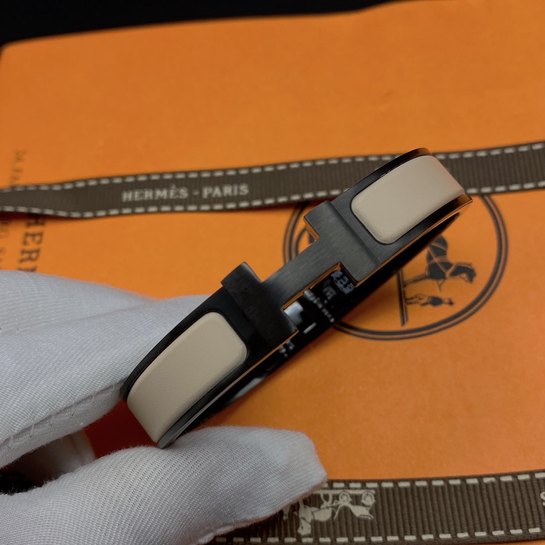 [Lumi Jewels]H BRACELET 12MM BLACK BEIGE CERAMIC