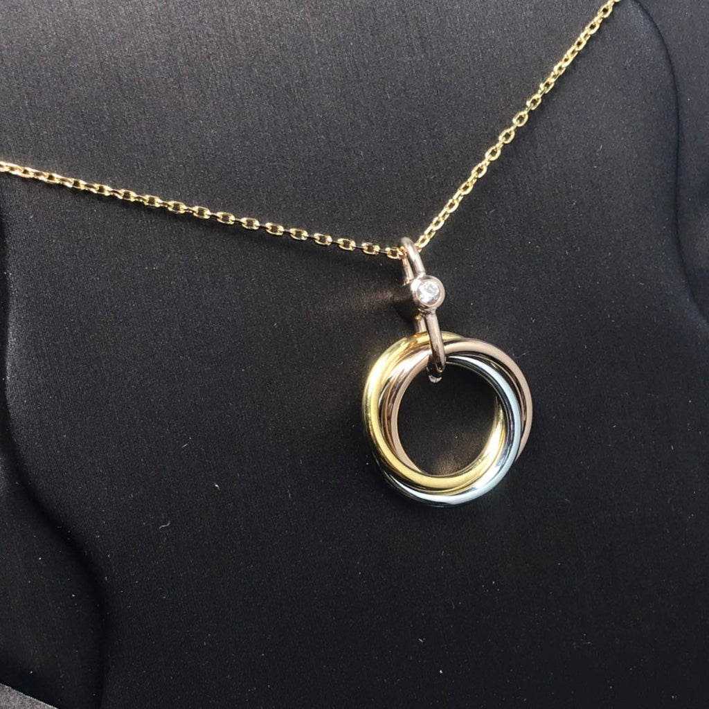 [Lumi Jewels]TRINITY SILVER GOLD PINK GOLD NECKLACE