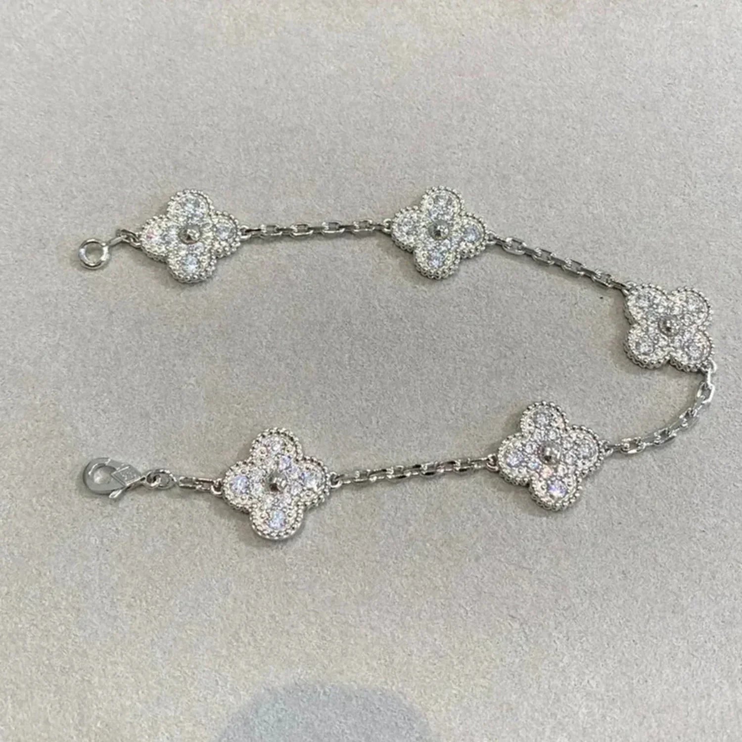 [Lumi Jewels] CLOVER 5 MOTIF FULL DIAMOND BRACELET COLLECTION