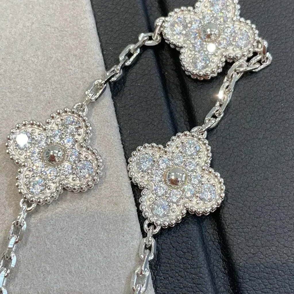 [Lumi Jewels] CLOVER 5 MOTIF FULL DIAMOND BRACELET COLLECTION