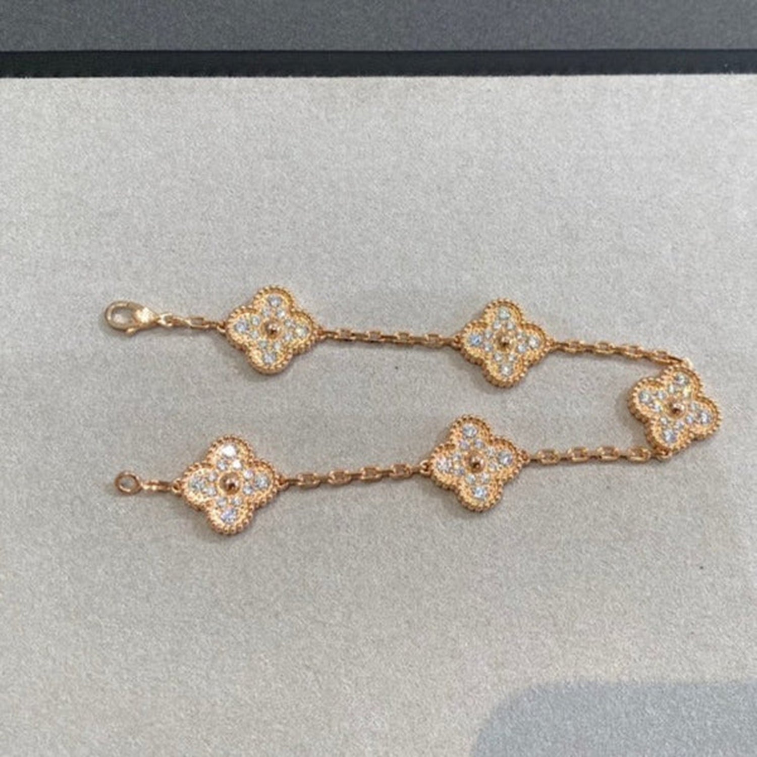 [Lumi Jewels] CLOVER 5 MOTIF FULL DIAMOND BRACELET COLLECTION