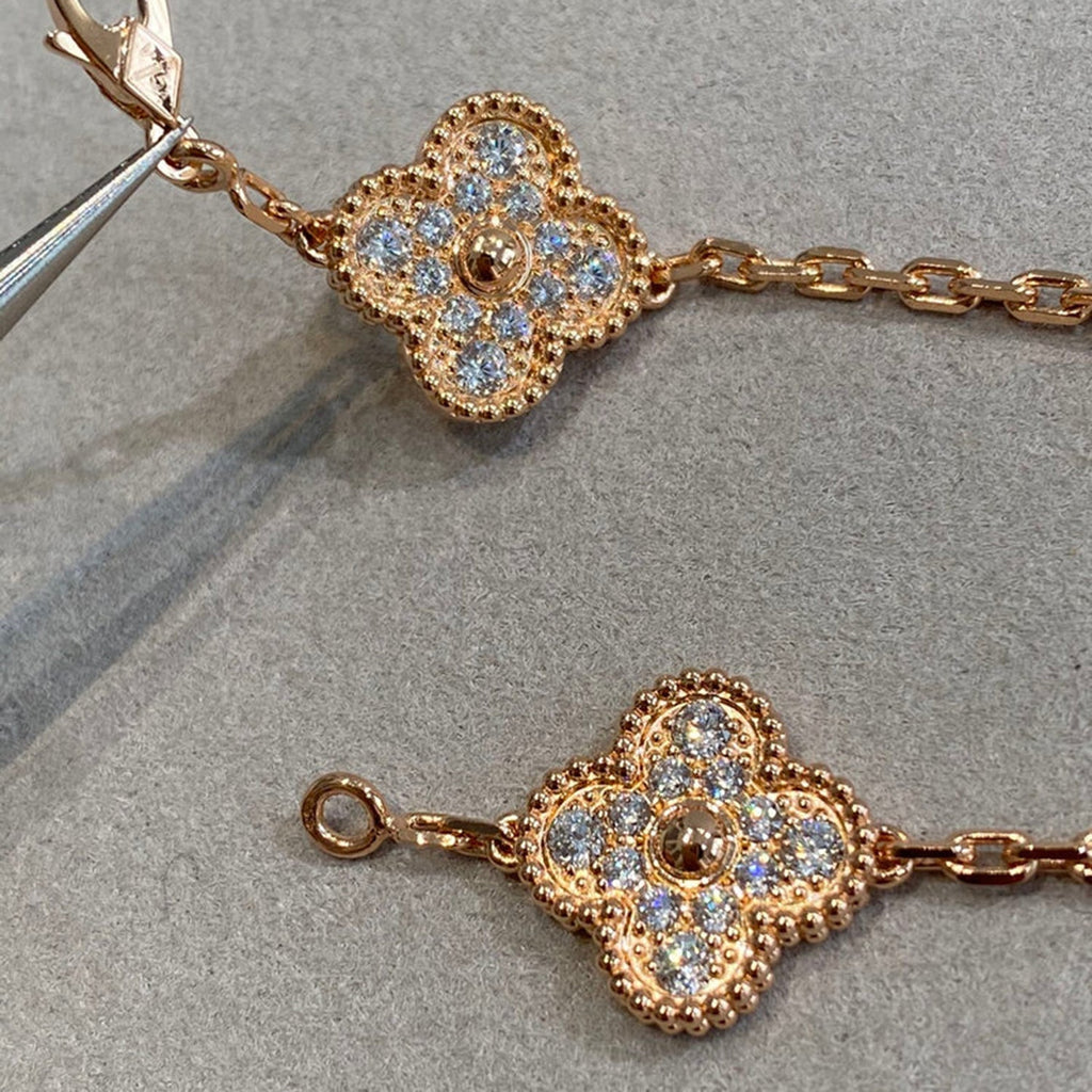 [Lumi Jewels] CLOVER 5 MOTIF FULL DIAMOND BRACELET COLLECTION