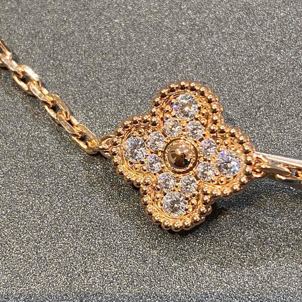 [Lumi Jewels] CLOVER 5 MOTIF FULL DIAMOND BRACELET COLLECTION