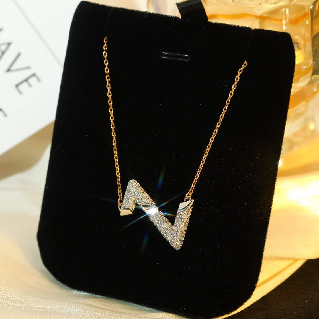 [Lumi Jewels]VOLT SILVER DIAMOND PEDANT NECKLACE