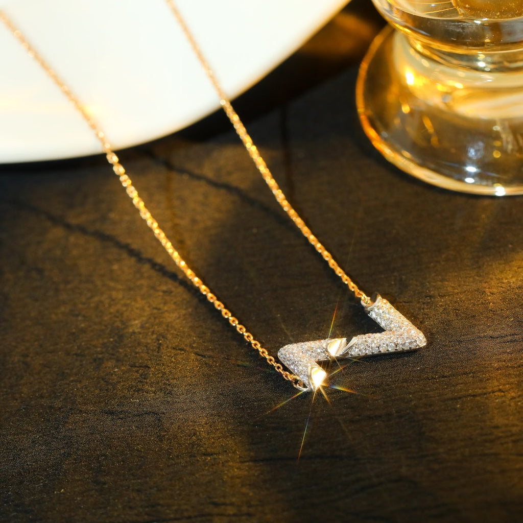 [Lumi Jewels]VOLT SILVER DIAMOND PEDANT NECKLACE