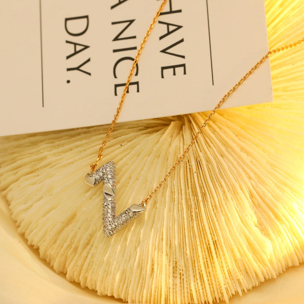 [Lumi Jewels]VOLT SILVER DIAMOND PEDANT NECKLACE