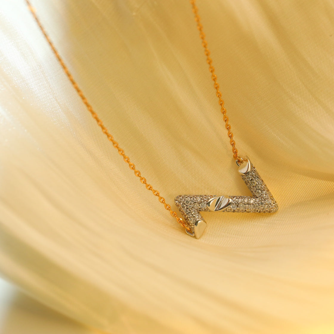 [Lumi Jewels]VOLT SILVER DIAMOND PEDANT NECKLACE