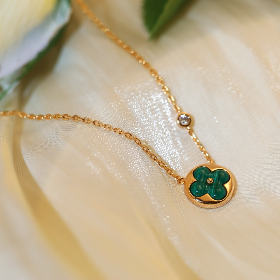 [Lumi Jewels]SUN PEDANT PINK GOLD 1 DIAMOND NECKLACE