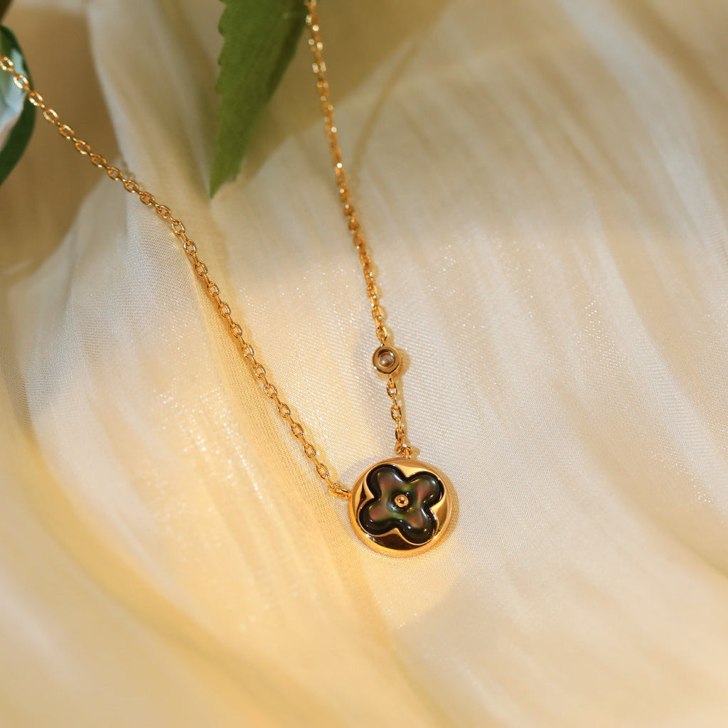 [Lumi Jewels]SUN PEDANT PINK GOLD 1 DIAMOND NECKLACE