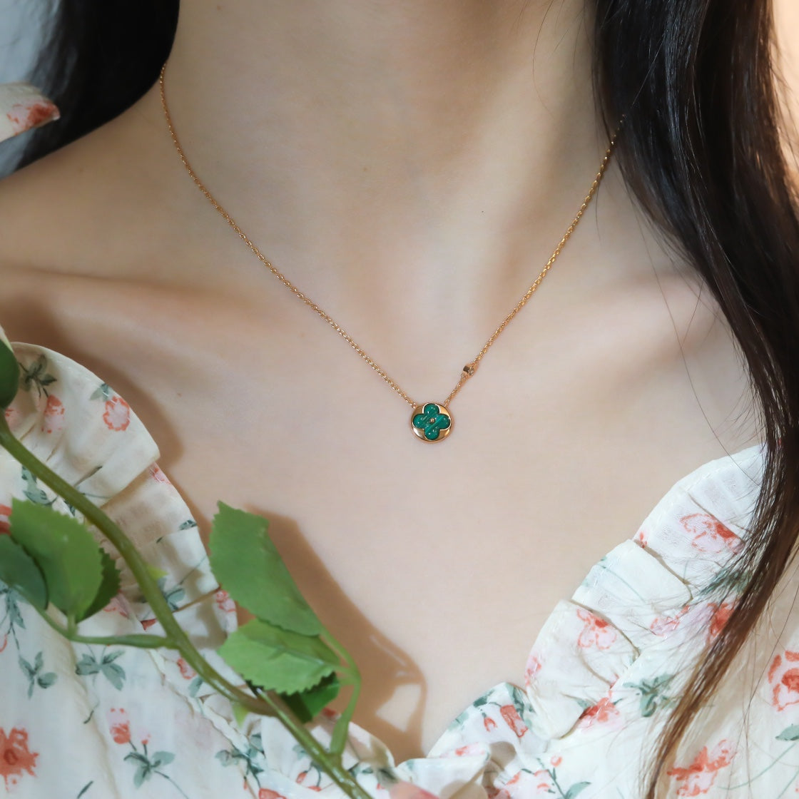 [Lumi Jewels]SUN PEDANT PINK GOLD 1 DIAMOND NECKLACE