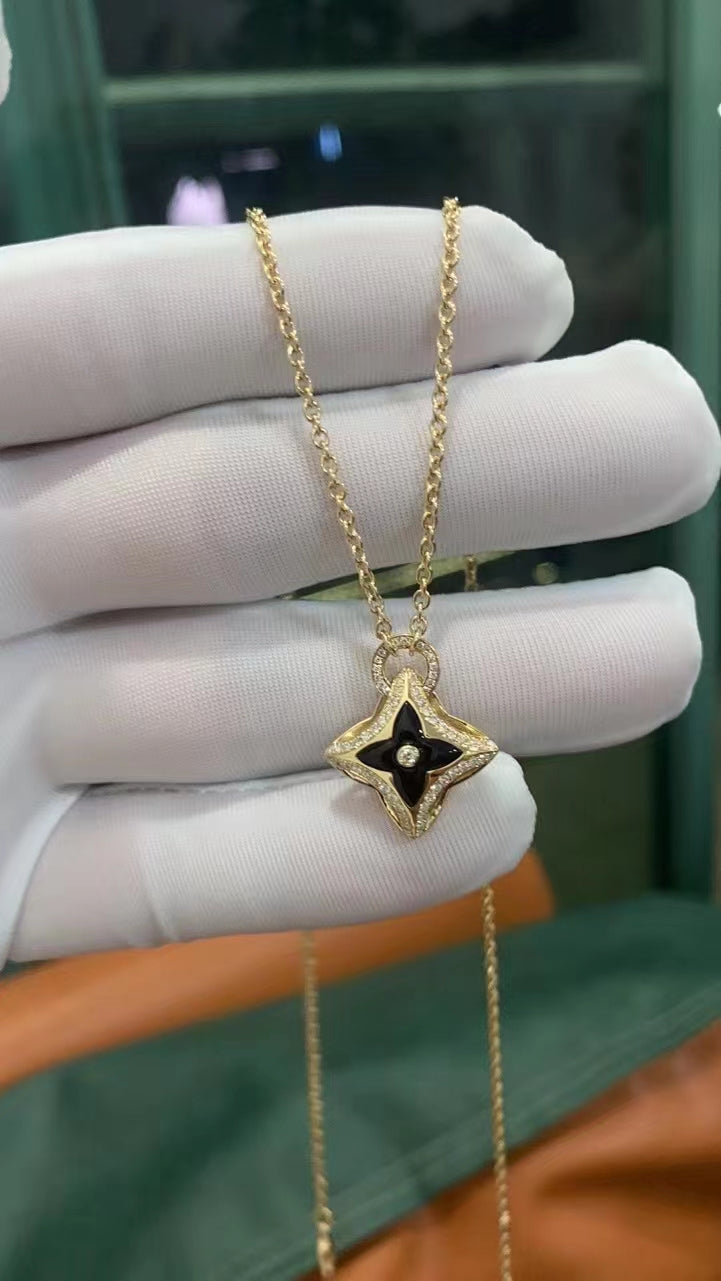 [Lumi Jewels]STAR PEDANT PINK GOLD DIAMOND NECKLACE