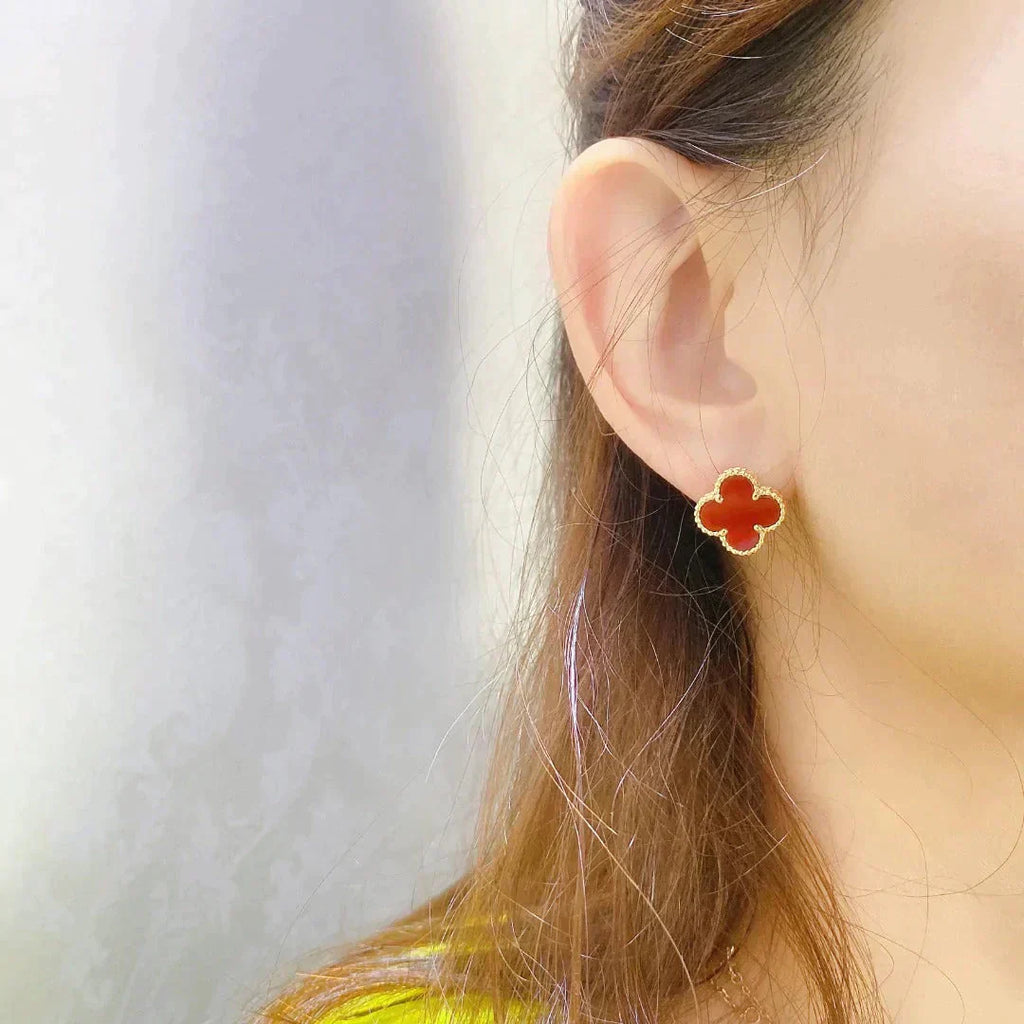 [Lumi Jewels]CLOVER MEDIUM 1 MOTIFS CARNELIAN  EARRINGS