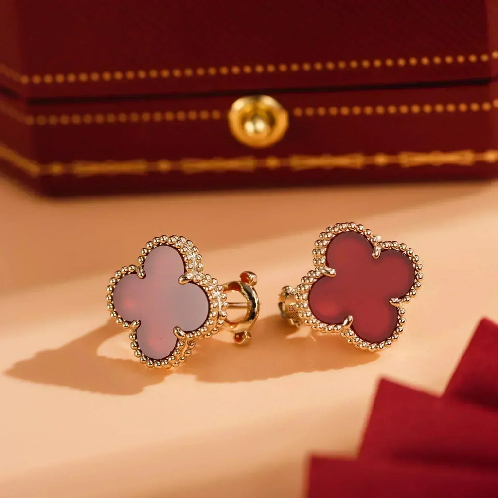 [Lumi Jewels]CLOVER MEDIUM 1 MOTIFS CARNELIAN  EARRINGS