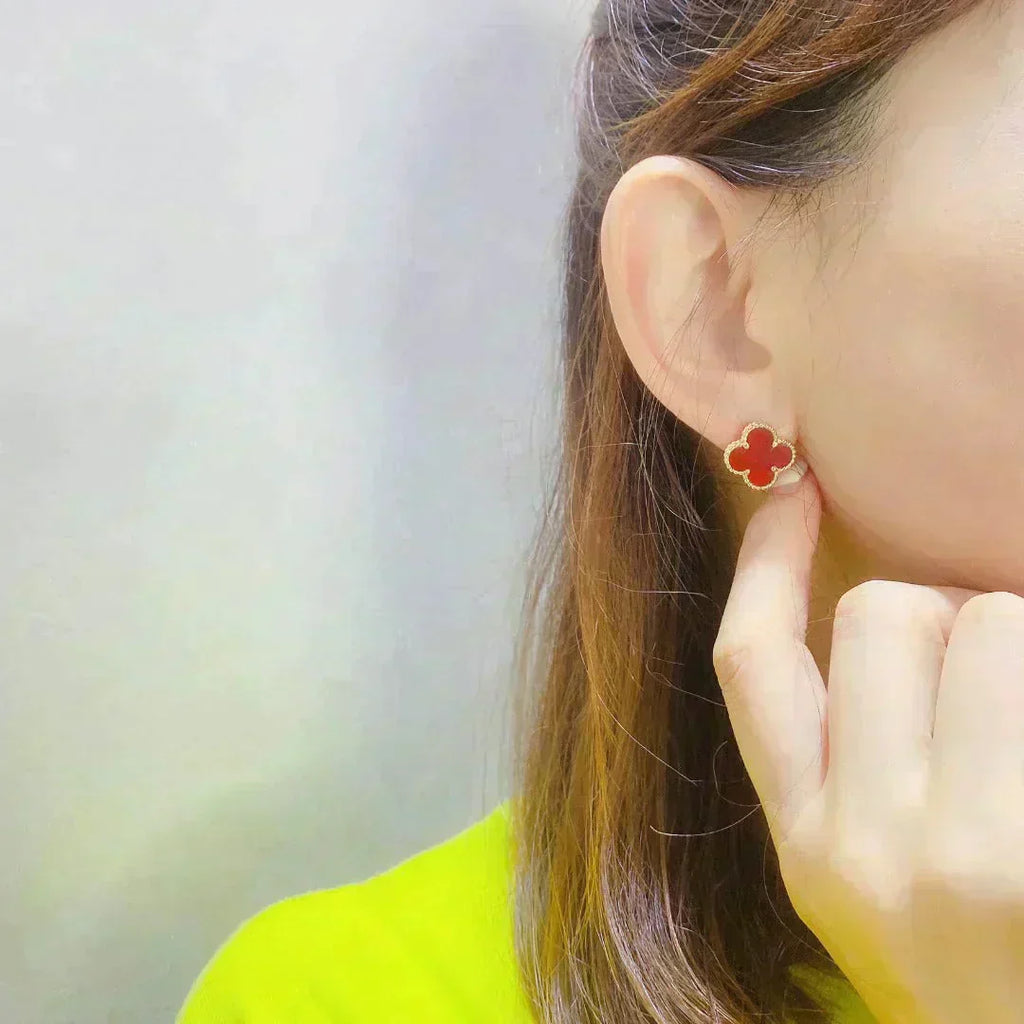 [Lumi Jewels]CLOVER MEDIUM 1 MOTIFS CARNELIAN  EARRINGS