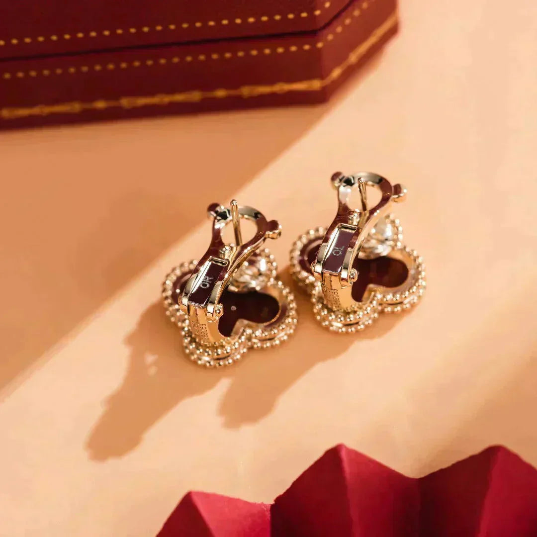 [Lumi Jewels]CLOVER MEDIUM 1 MOTIFS CARNELIAN  EARRINGS