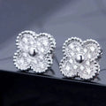 [Lumi Jewels]CLOVER 1 MOTIFS DIAMOND STUD EARRINGS SILVER