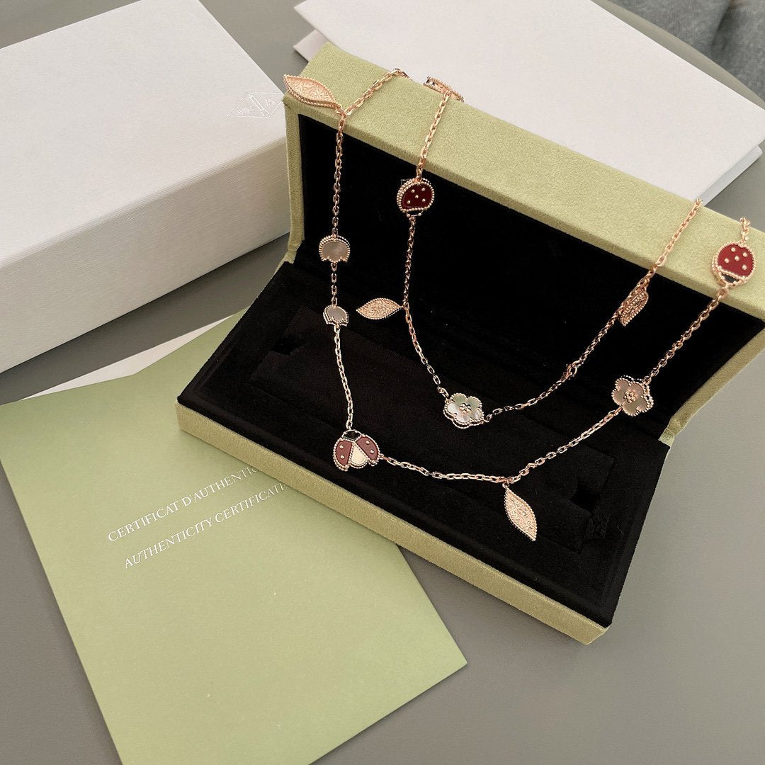 [Lumi Jewels]LUCKY SPRING 15 MOTIFS ROSE GOLD NECKLACE