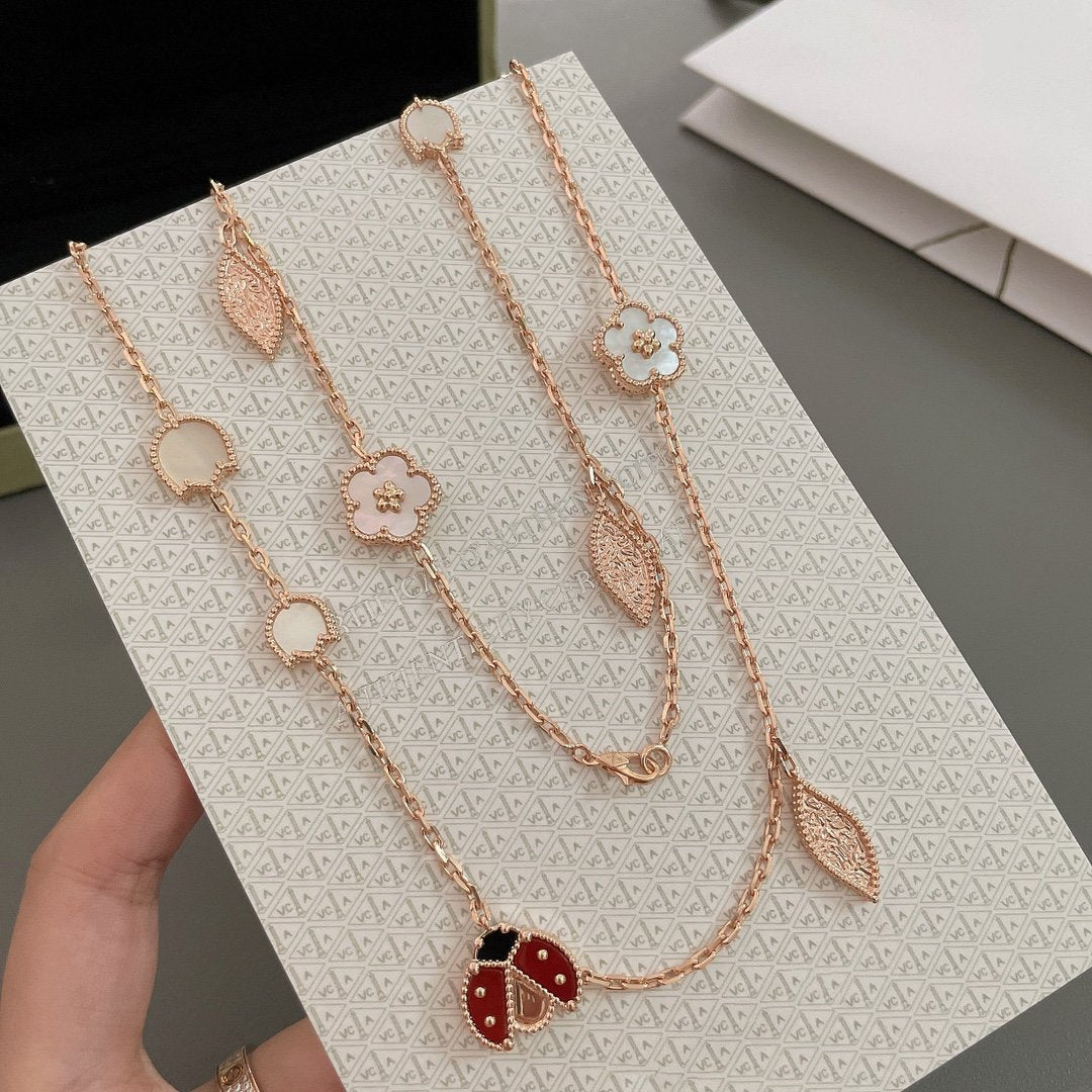 [Lumi Jewels]LUCKY SPRING 15 MOTIFS ROSE GOLD NECKLACE