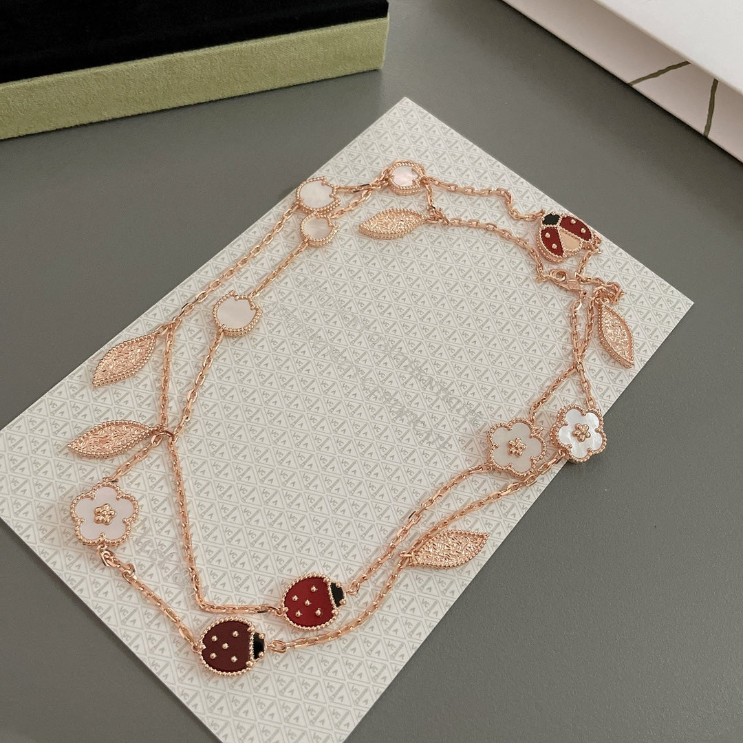 [Lumi Jewels]LUCKY SPRING 15 MOTIFS ROSE GOLD NECKLACE