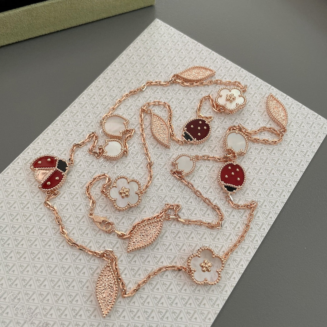 [Lumi Jewels]LUCKY SPRING 15 MOTIFS ROSE GOLD NECKLACE