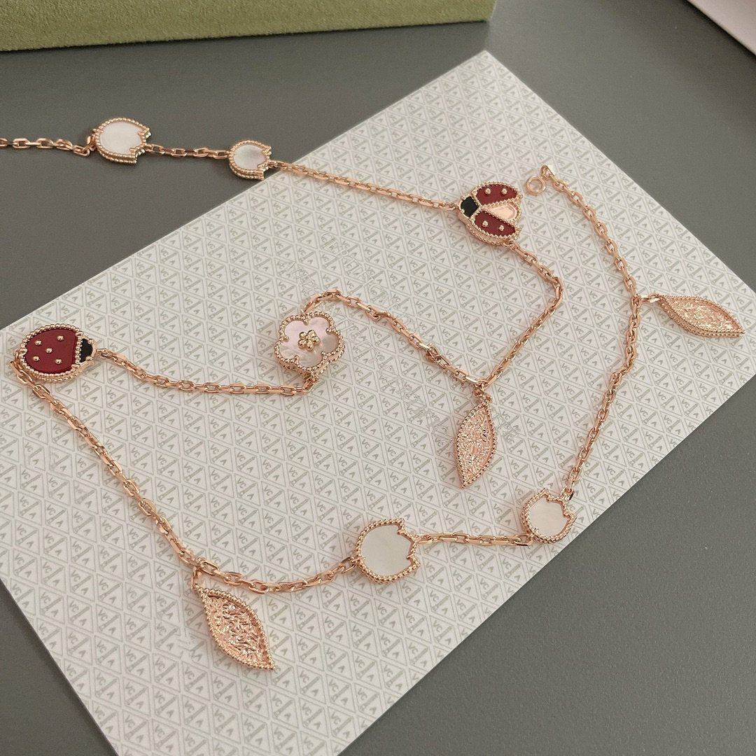 [Lumi Jewels]LUCKY SPRING 15 MOTIFS ROSE GOLD NECKLACE
