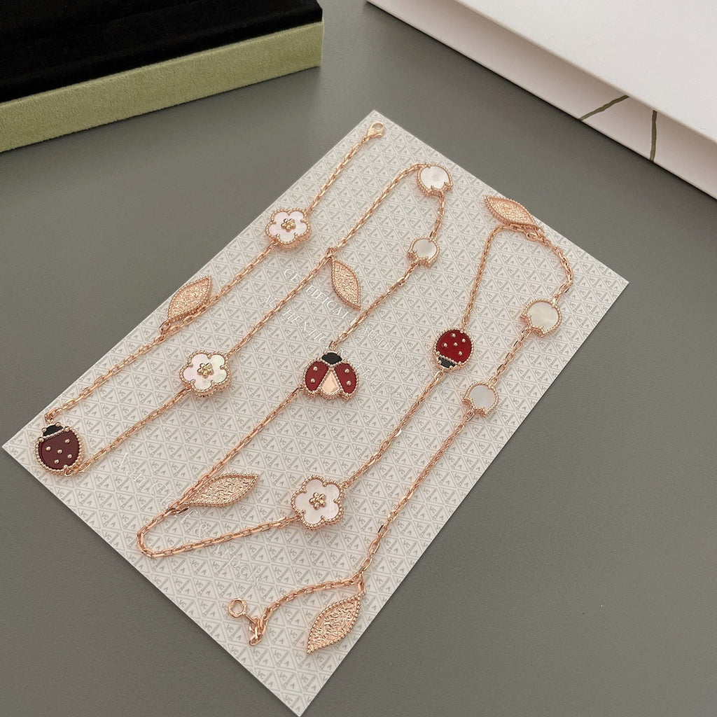 [Lumi Jewels]LUCKY SPRING 15 MOTIFS ROSE GOLD NECKLACE