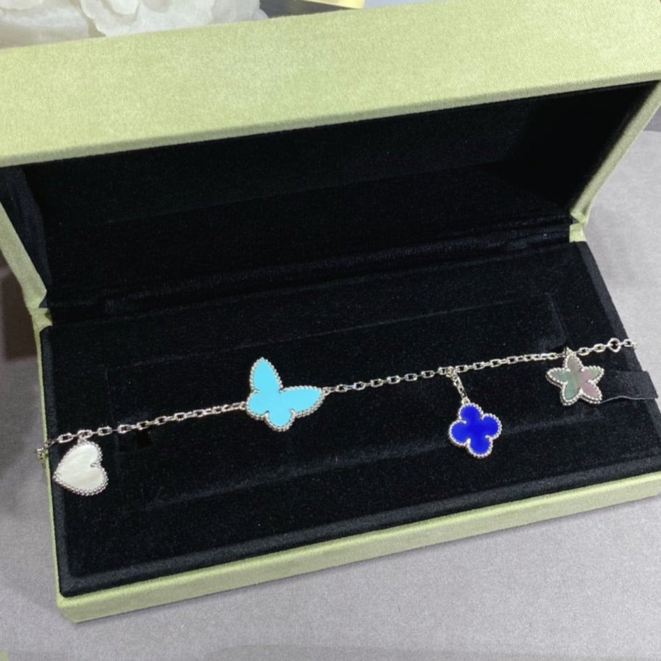 [Lumi Jewels]LUCKY SPRING SILVER BRACELET 4 MOTIF