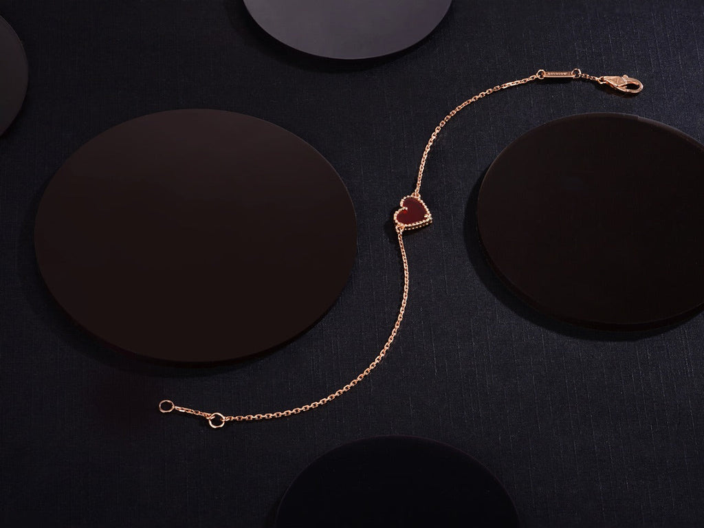 [Lumi Jewels]HEART CARNELIAN PINK GOLD BRACELET