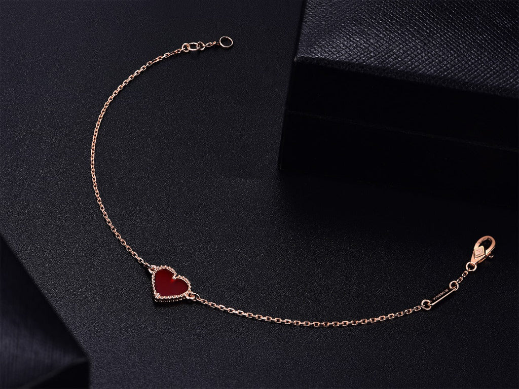 [Lumi Jewels]HEART CARNELIAN PINK GOLD BRACELET