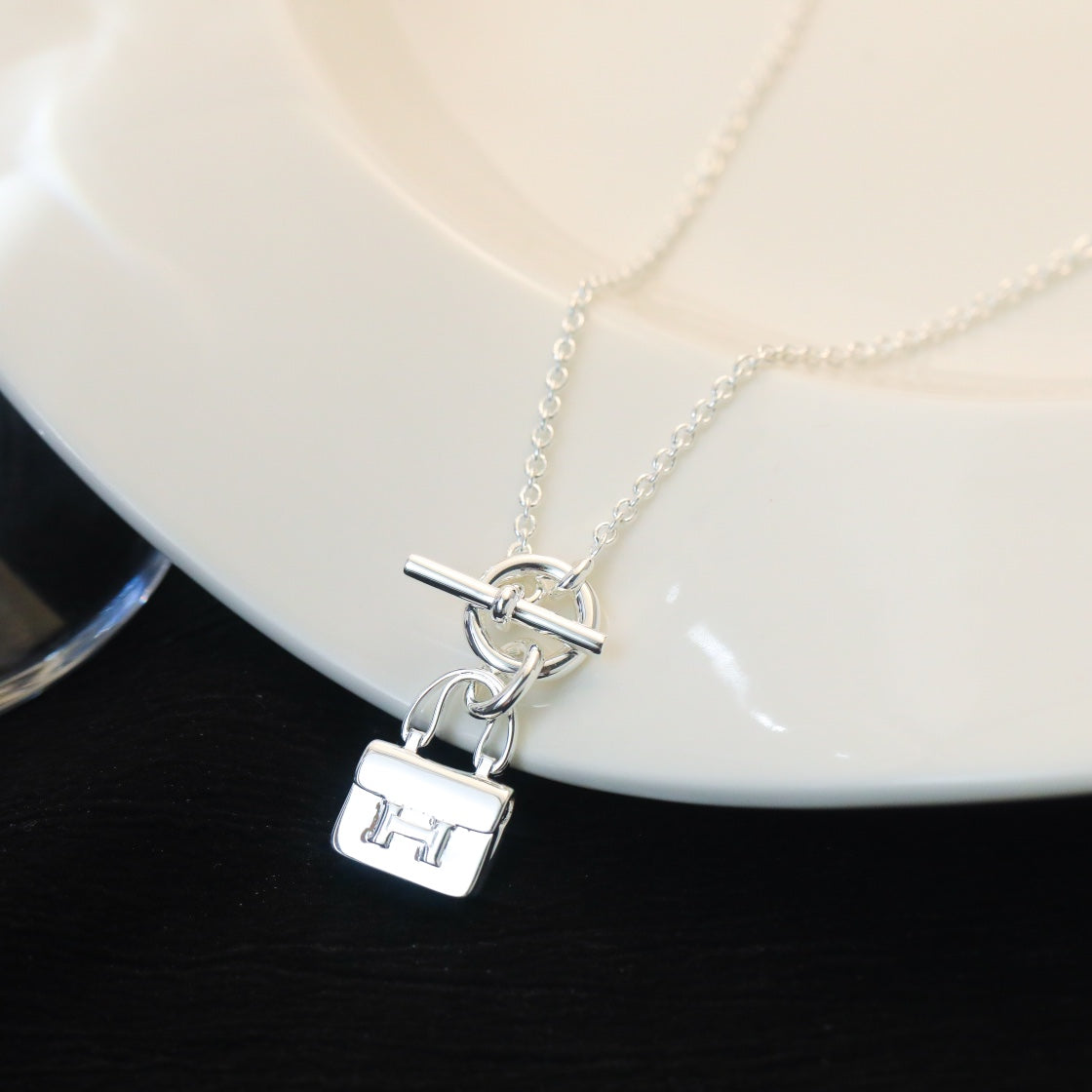[Lumi Jewels]POP H PEDANT SILVER NECKLACE