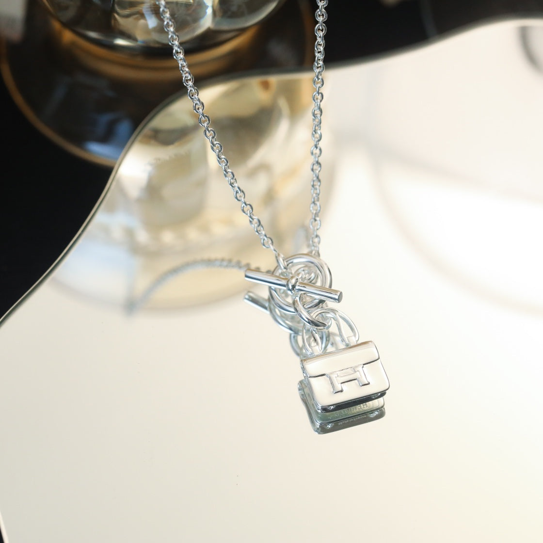 [Lumi Jewels]POP H PEDANT SILVER NECKLACE