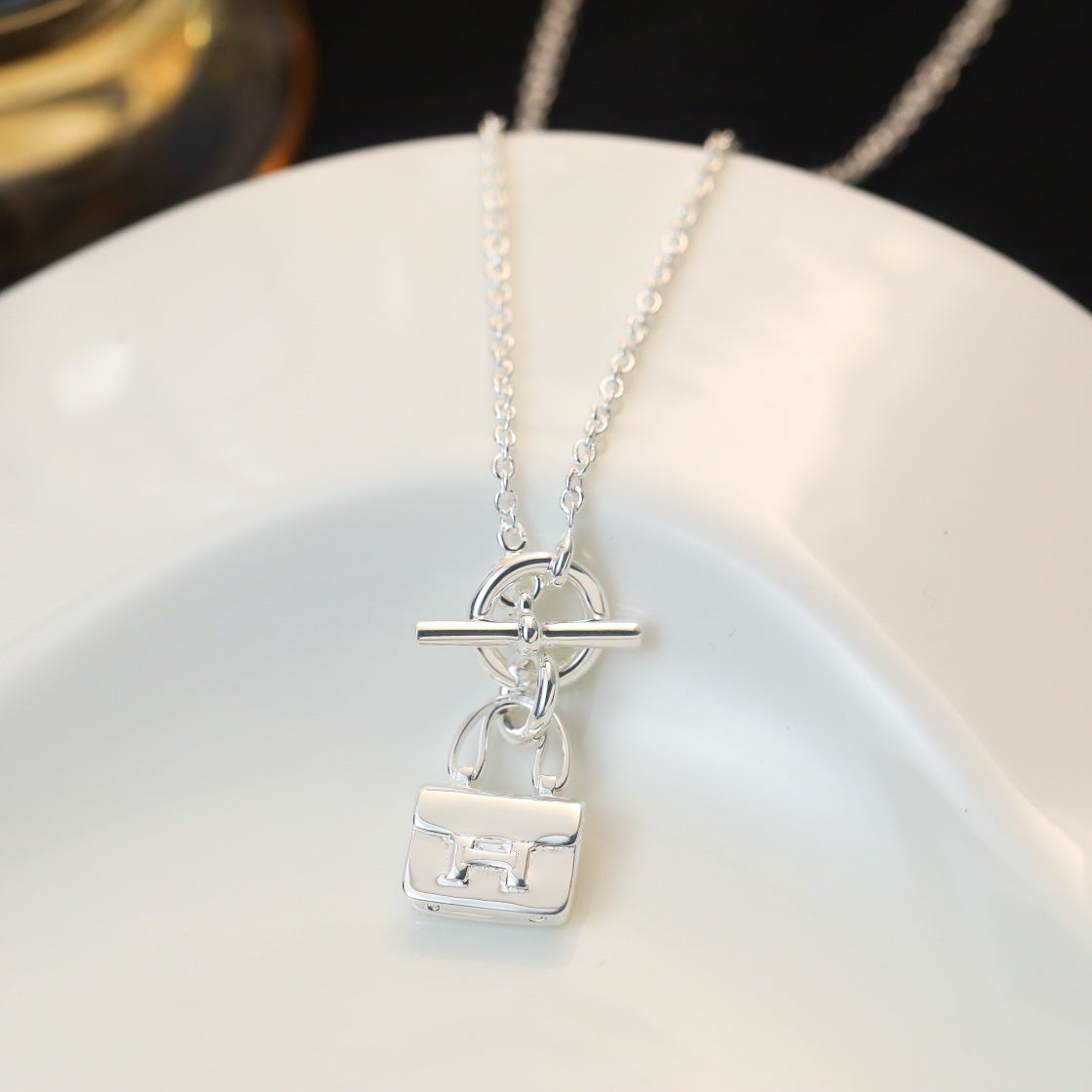 [Lumi Jewels]POP H PEDANT SILVER NECKLACE