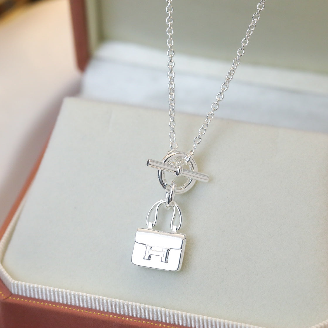 [Lumi Jewels]POP H PEDANT SILVER NECKLACE
