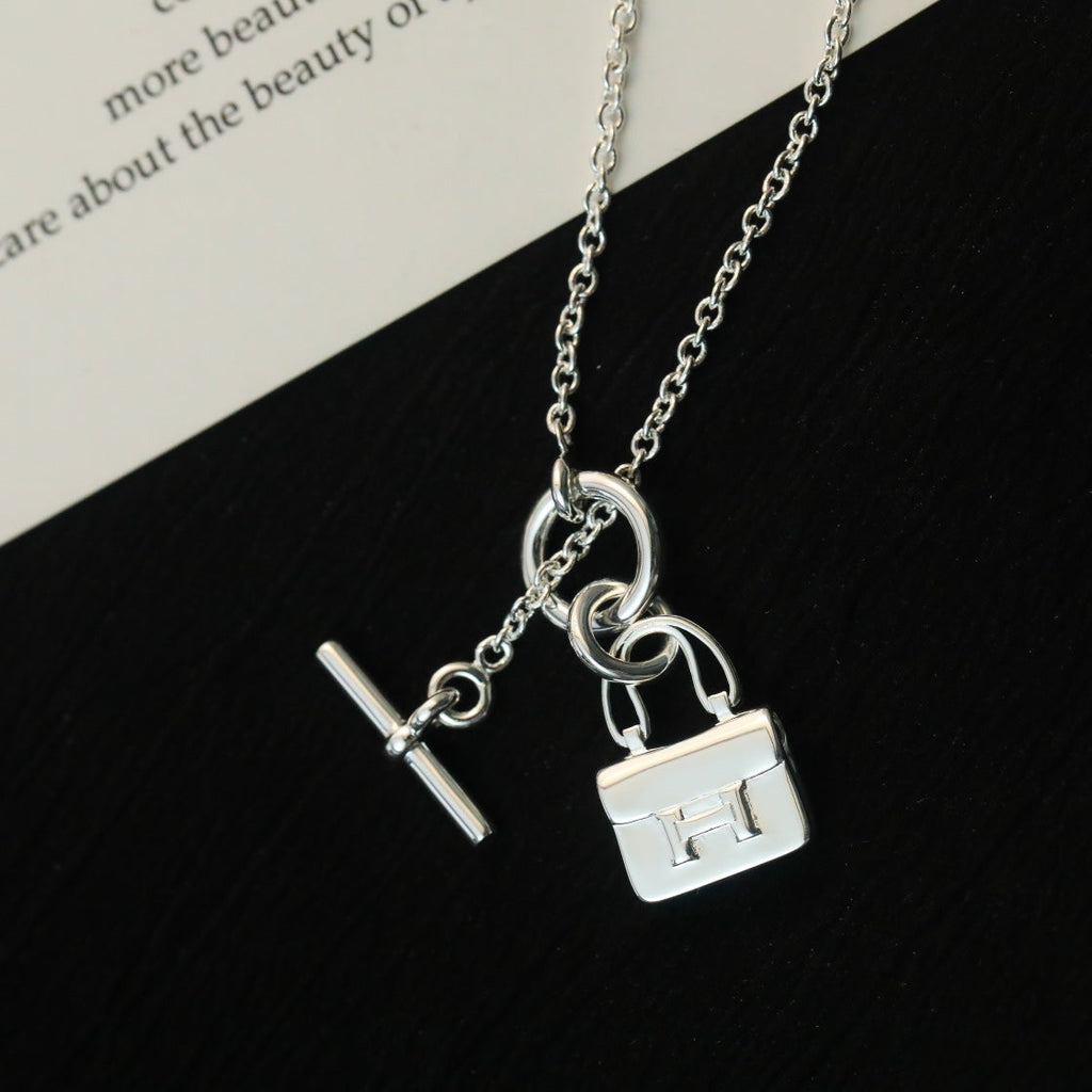 [Lumi Jewels]POP H PEDANT SILVER NECKLACE