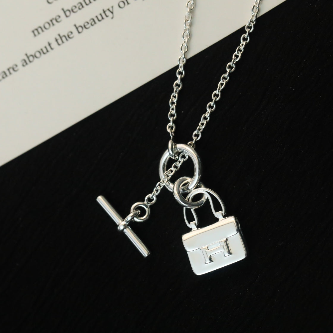 [Lumi Jewels]POP H PEDANT SILVER NECKLACE
