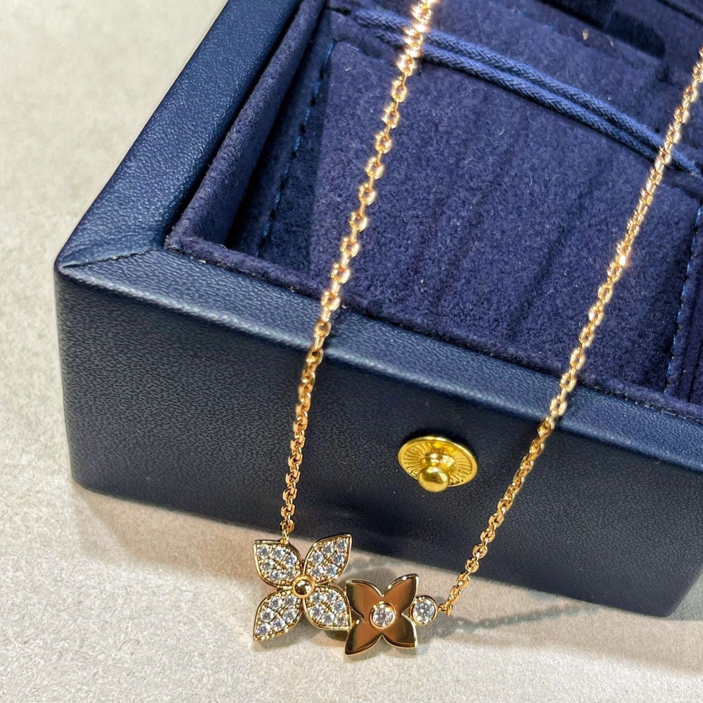 [Lumi Jewels]STAR BLOSSOM NECKLACE PINK GOLD DIAMONDS