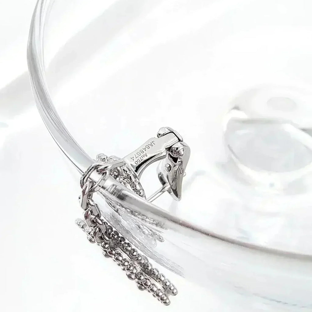 [Lumi Jewels]CLOVER 2 MOTIFS  DIAMOND ONYX EARRINGS SILVER