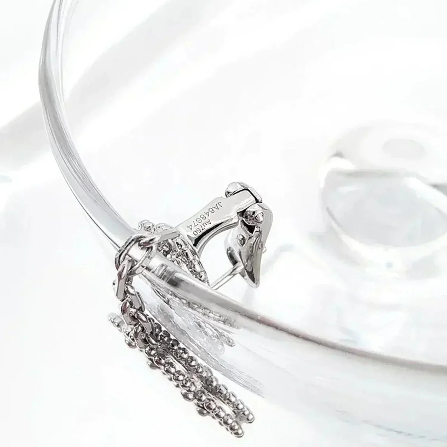 [Lumi Jewels]CLOVER 2 MOTIFS  DIAMOND ONYX EARRINGS SILVER