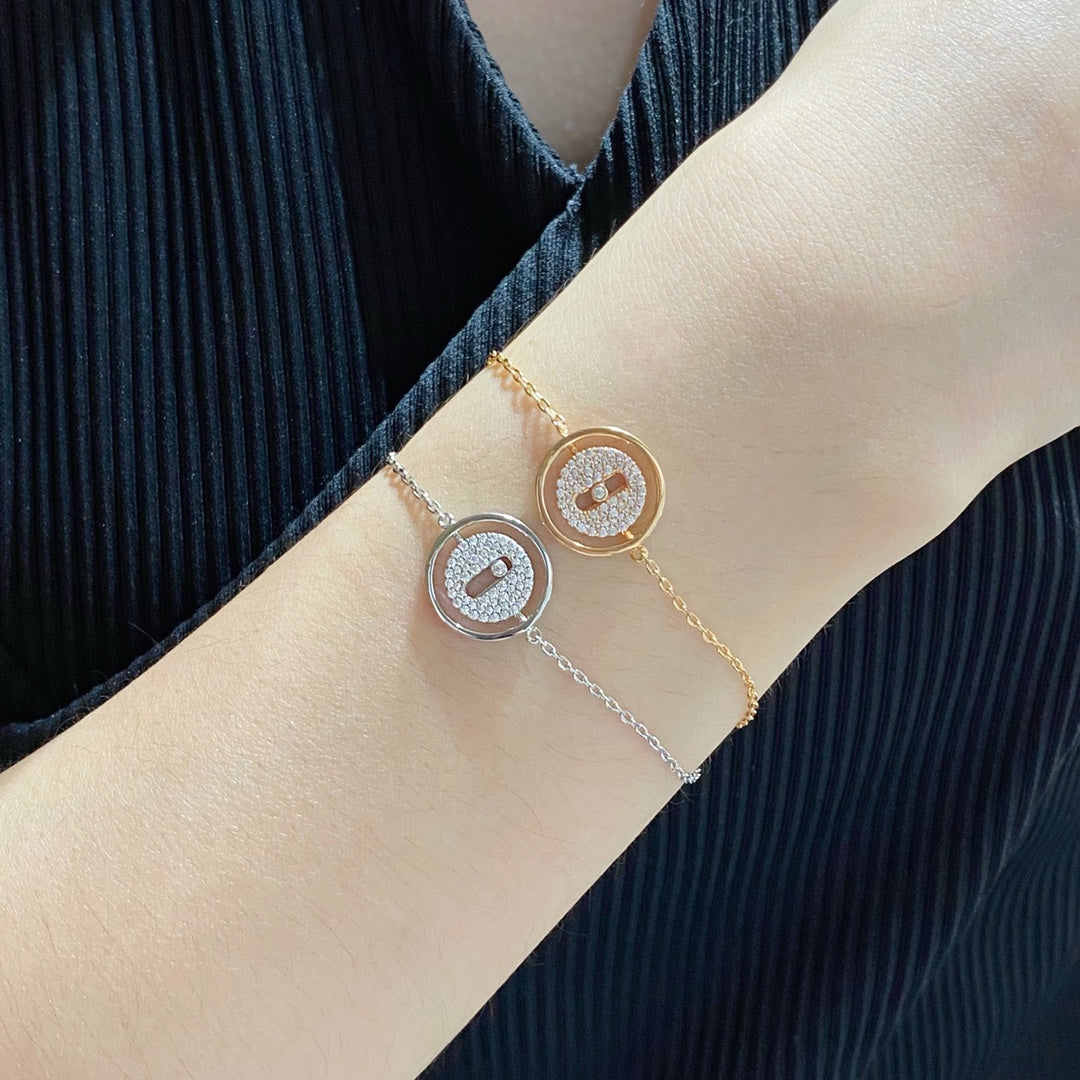 [Lumi]LUCKY MOVE DIAMOND PAVED BRACELET