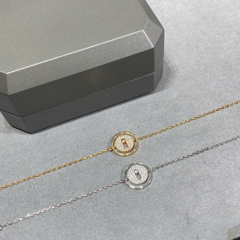 [Lumi]LUCKY MOVE DIAMOND PAVED BRACELET