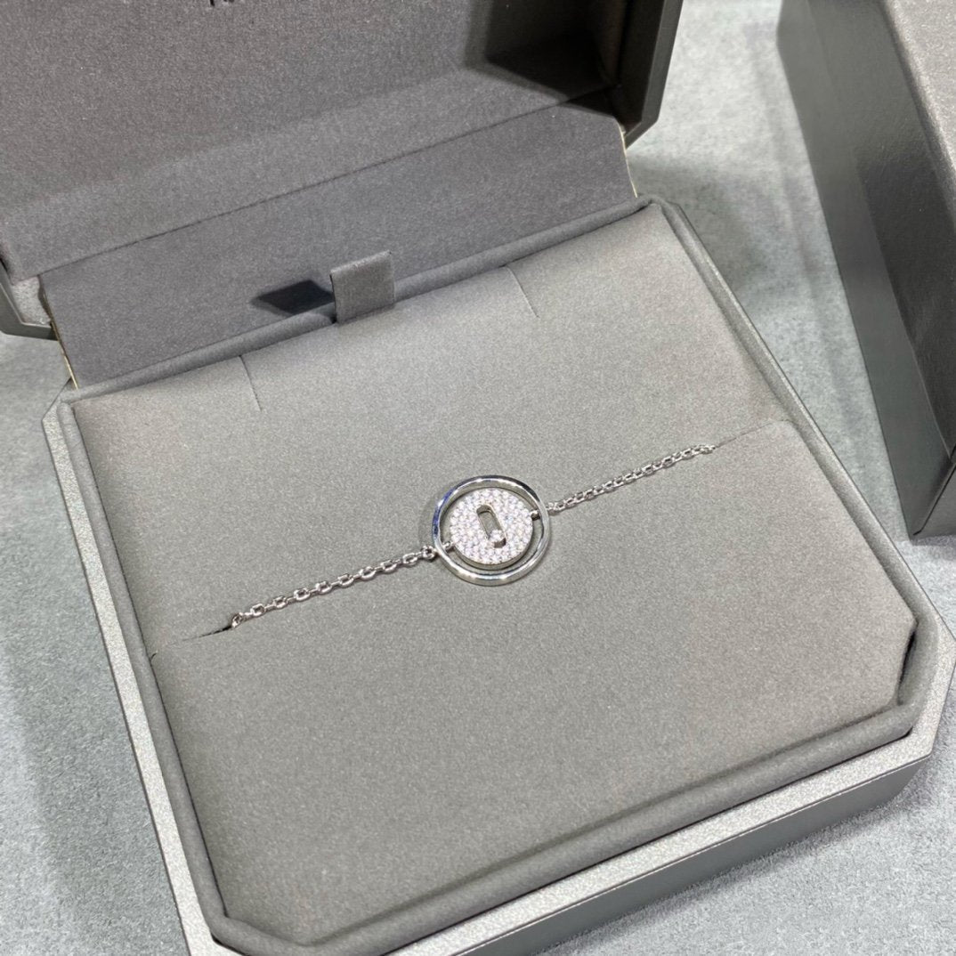 [Lumi]LUCKY MOVE DIAMOND PAVED BRACELET