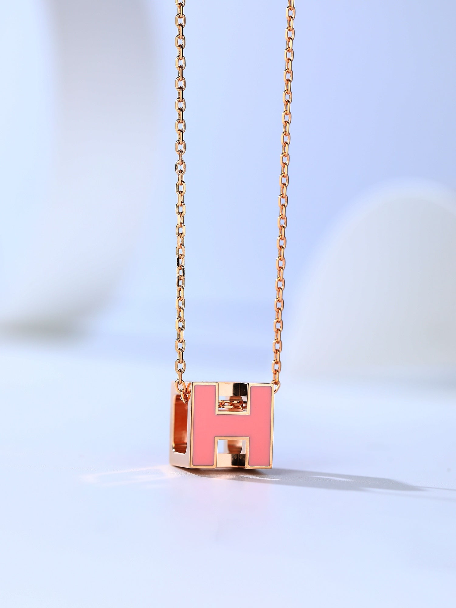 [Lumi Jewels]H CAGE PINK GOLD NECKLACE