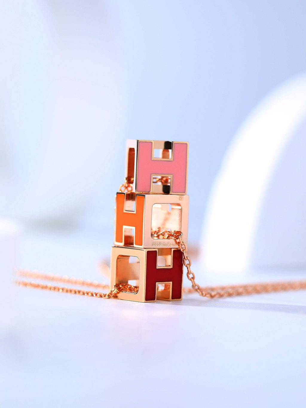 [Lumi Jewels]H CAGE PINK GOLD NECKLACE