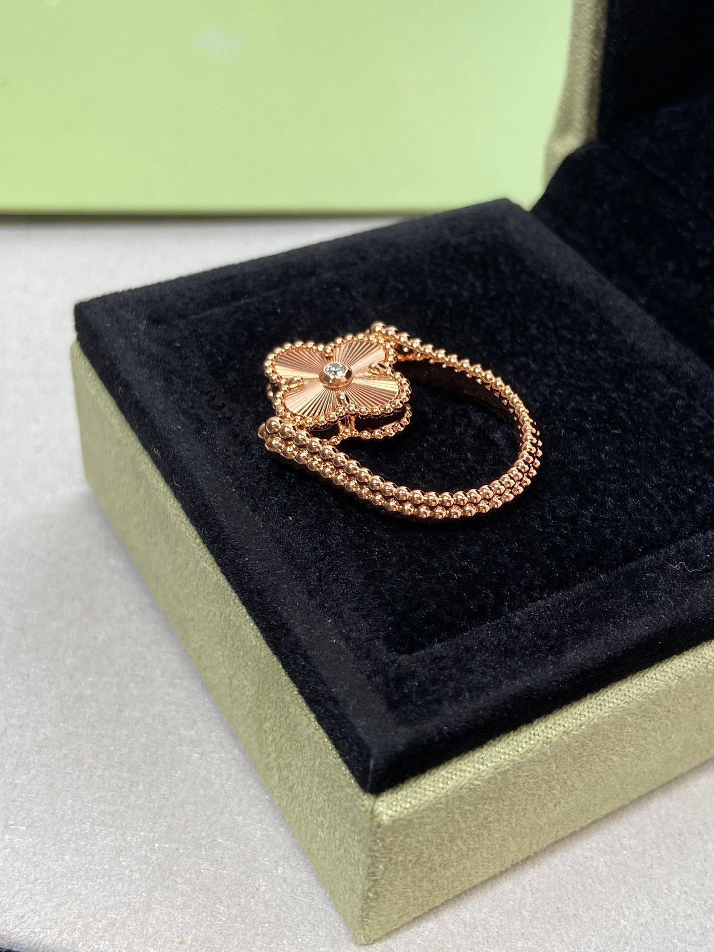 [Lumi Jewels]CLOVER RIVERSIBLE ROSE GOLD RING